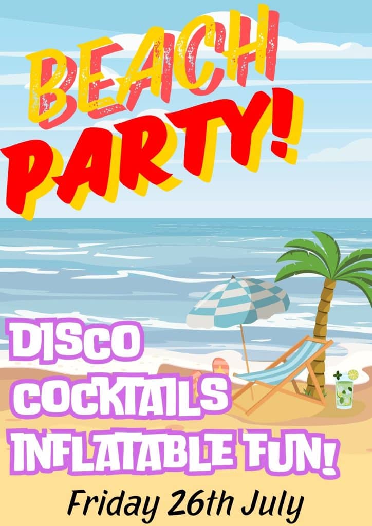 Beach party disco sidcup hoppers hut craft beer cocktails wine